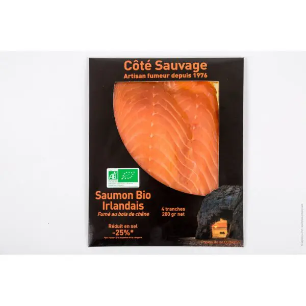 Saumon bio fumé Irlande 2 tranches 100g sur Précommande